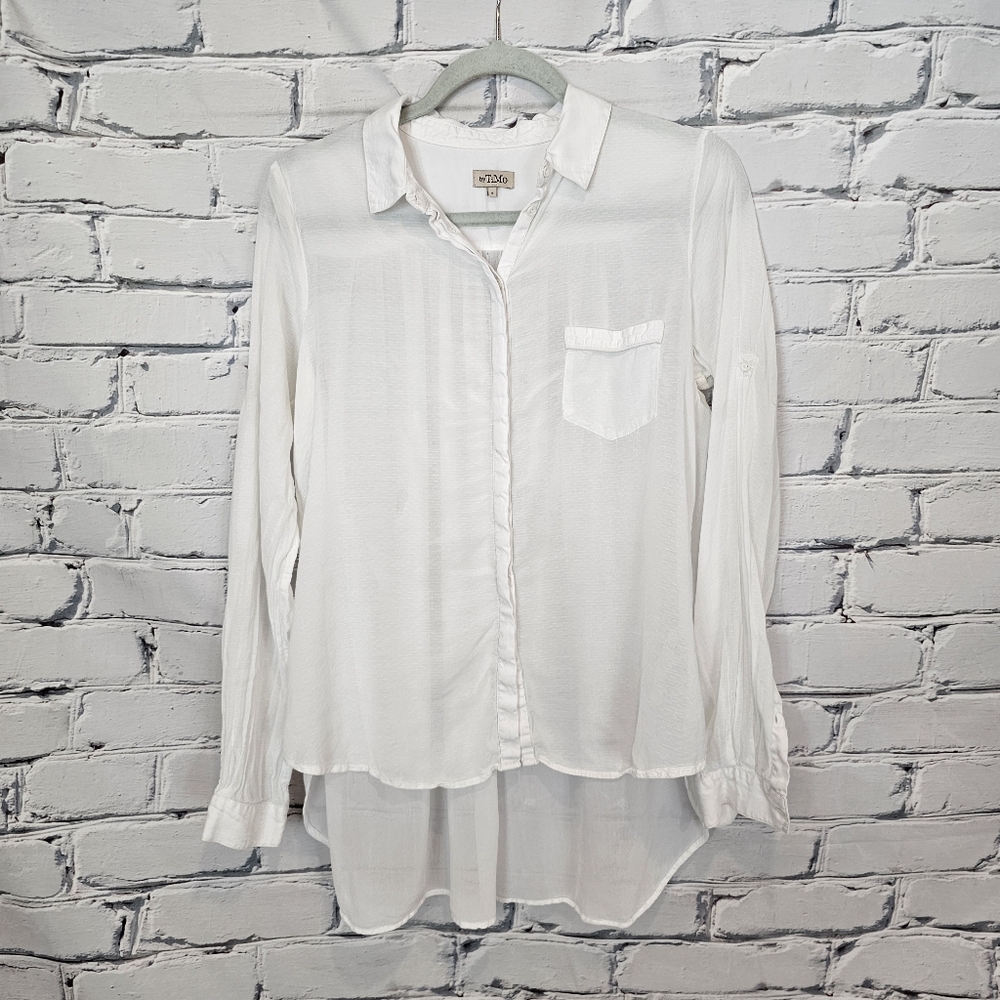 ByTimo White Button Down Blouse
